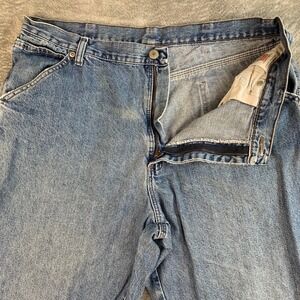 Wrangler Carpenter Jeans Men's 36x30 Blue Denim Hammer Loop Utility 100% Cotton
